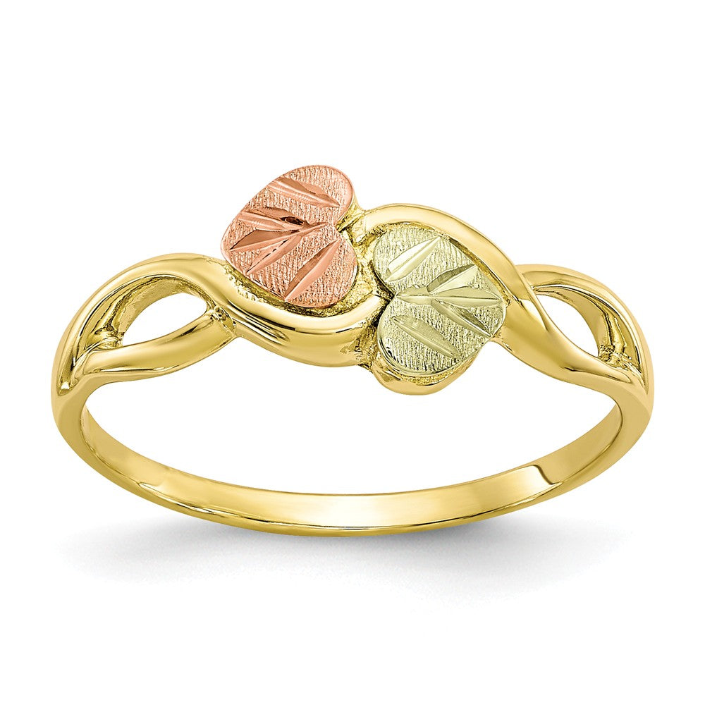 Black Hills Gold 10k Yellow Gold Tri-color Ring, Size: 6