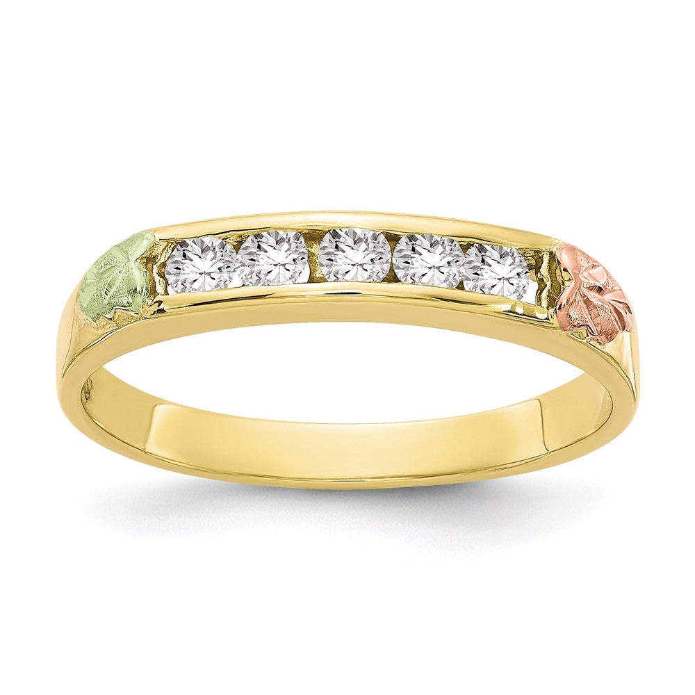 Black Hills Gold 10k Yellow Gold Tri-color Diamond Ring, Size: 7