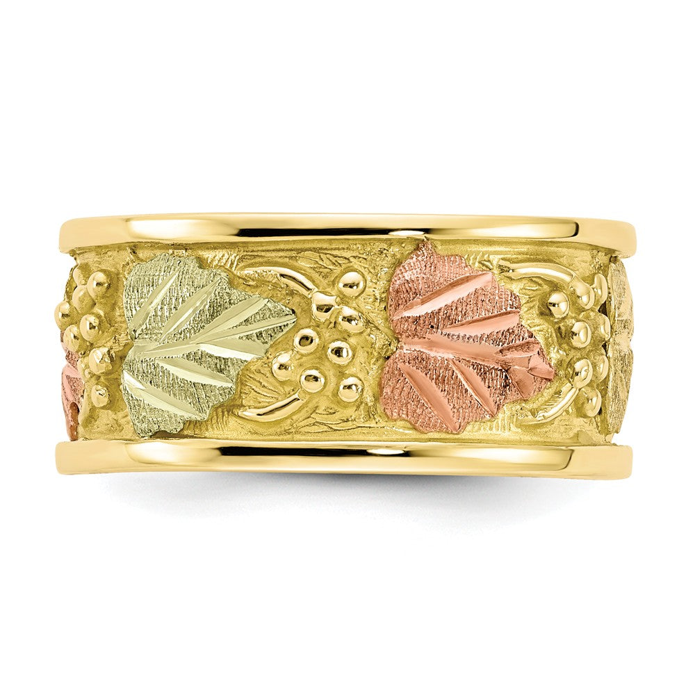 Black Hills Gold 10k Yellow Gold Tri-color Men's Ring, Size: 10