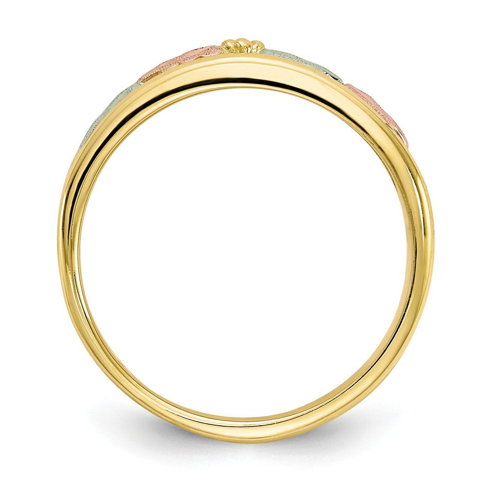Black Hills Gold 10k Yellow Gold Tri-color Ring, Size: 7