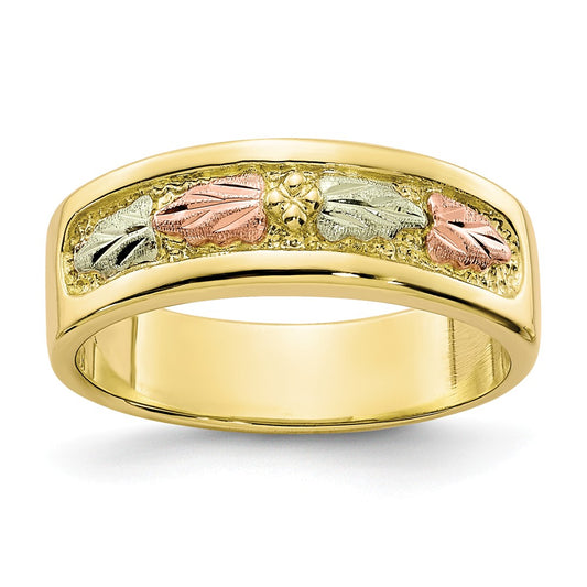 Black Hills Gold 10k Yellow Gold Tri-color Ring, Size: 7
