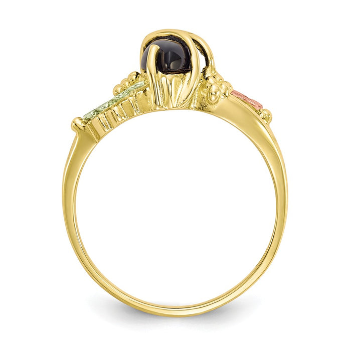 Black Hills Gold 10k Yellow Gold Tri-color Onyx Ring, Size: 7