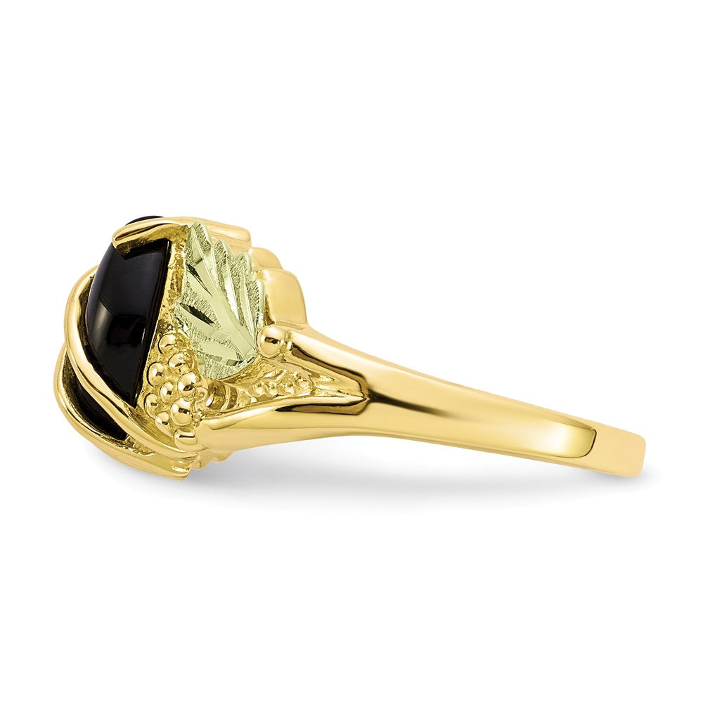 Black Hills Gold 10k Yellow Gold Tri-color Onyx Ring, Size: 7