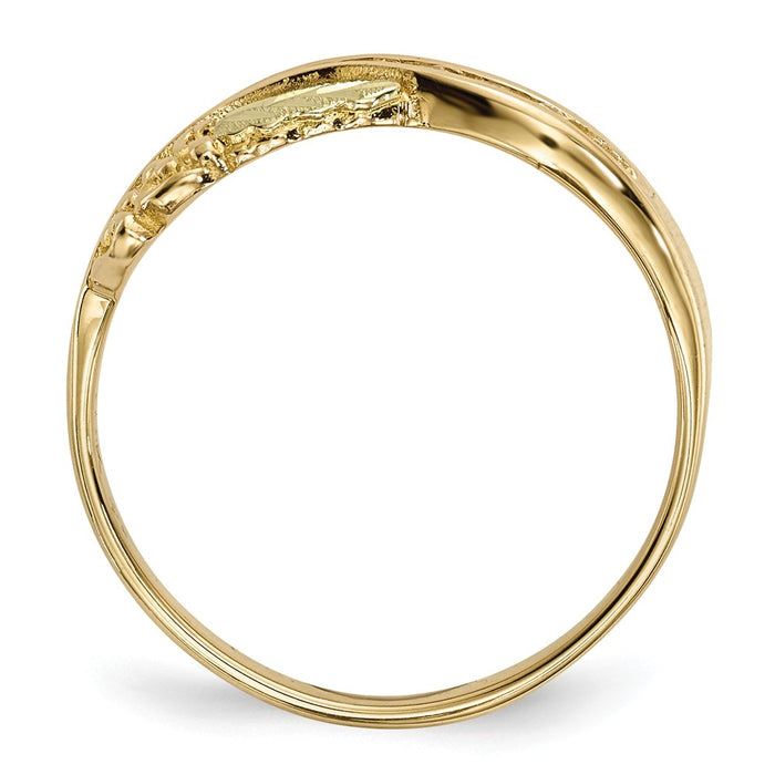 Black Hills Gold 10k Yellow Gold Tri-Color Diamond Ring, Size: 7
