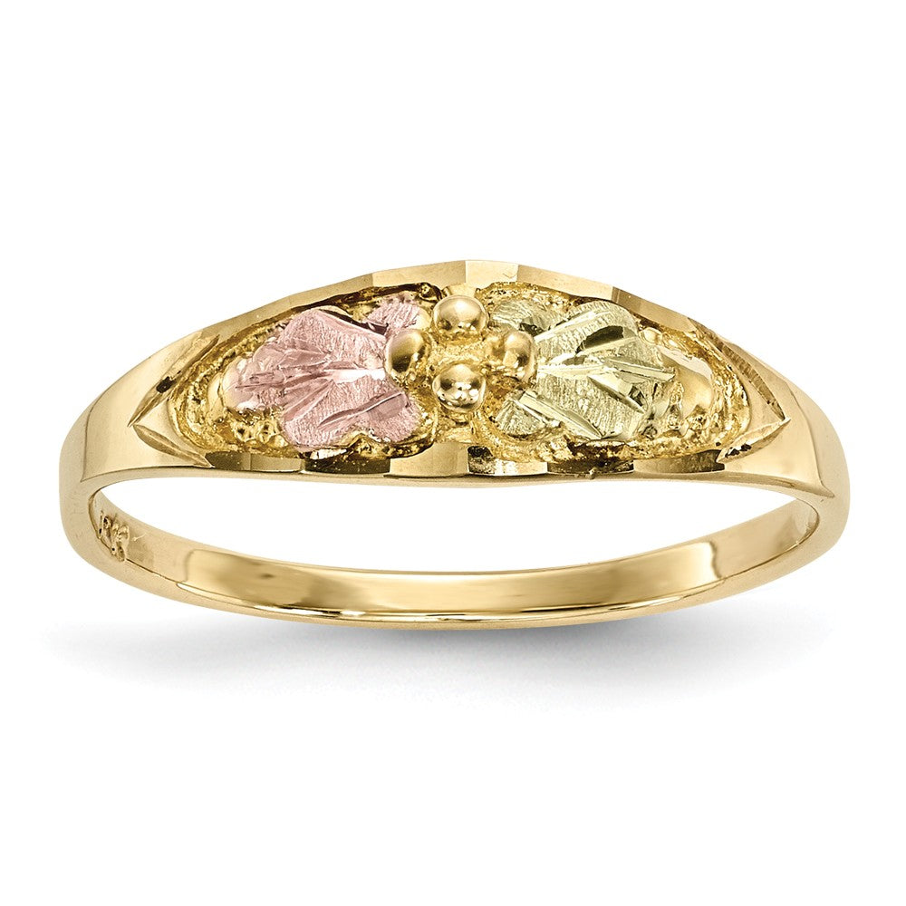 Black Hills Gold 10k Yellow Gold Tri-Color Ring, Size: 7
