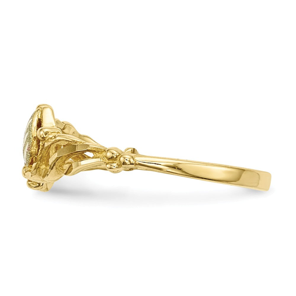 Black Hills Gold 10k Yellow Gold Tri-Color Ring, Size: 7