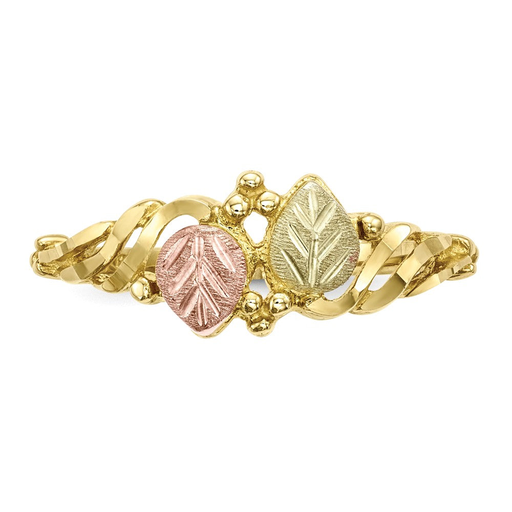 Black Hills Gold 10k Yellow Gold Tri-Color Ring, Size: 7