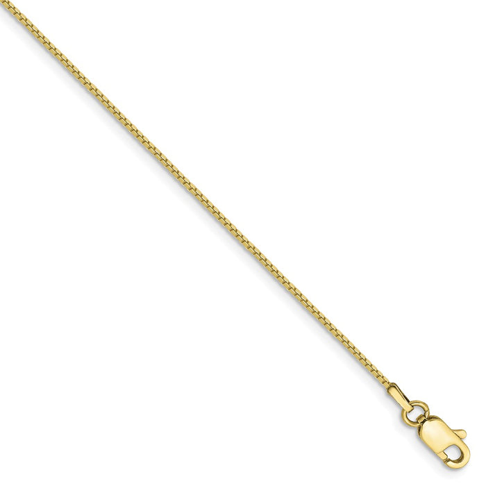 Million Charms 10k Yellow Gold .90mm Box Chain, Chain Length: 7 inches
