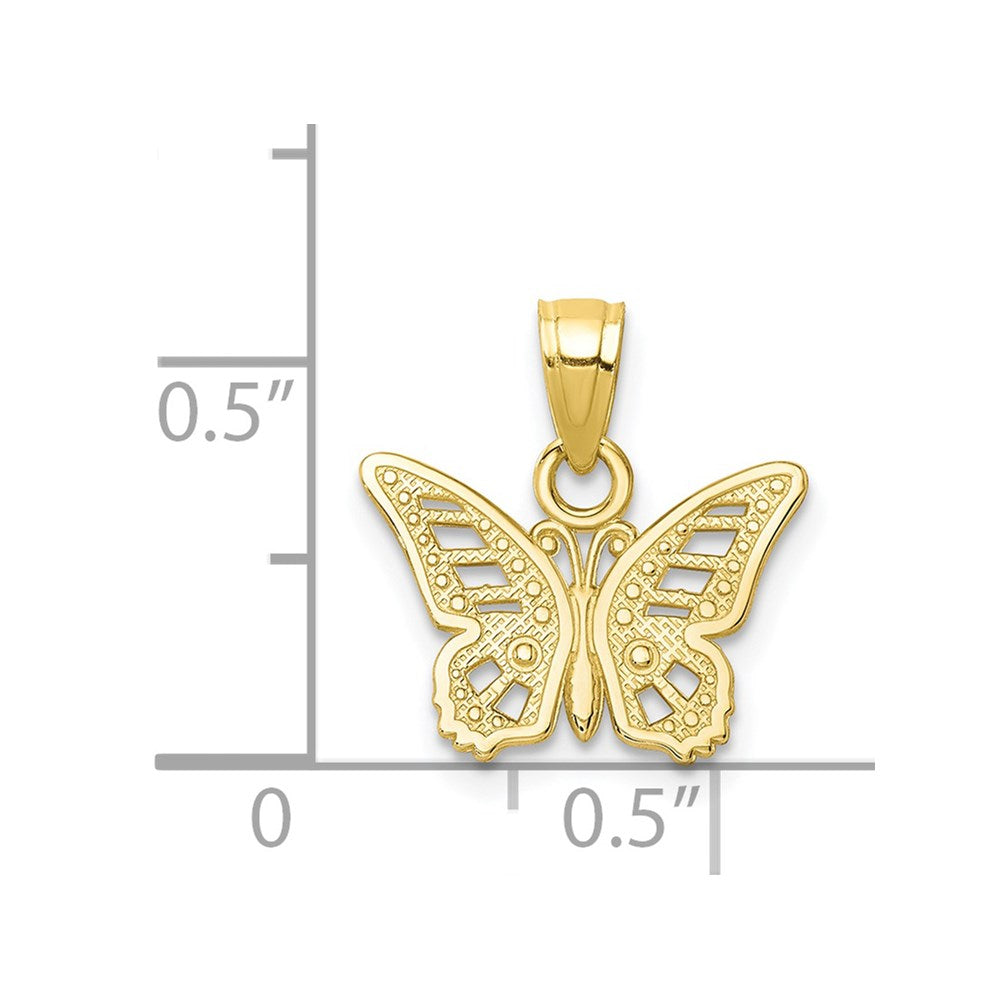 Million Charms 10K Yellow Gold Themed Butterfly Charm