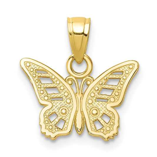 Million Charms 10K Yellow Gold Themed Butterfly Charm