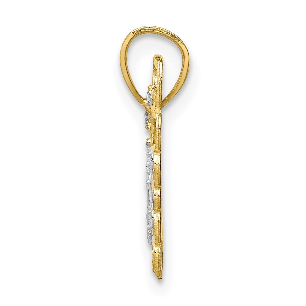 Million Charms 10K Yellow Gold Themed, Rhodium-plated Butterfly Pendant