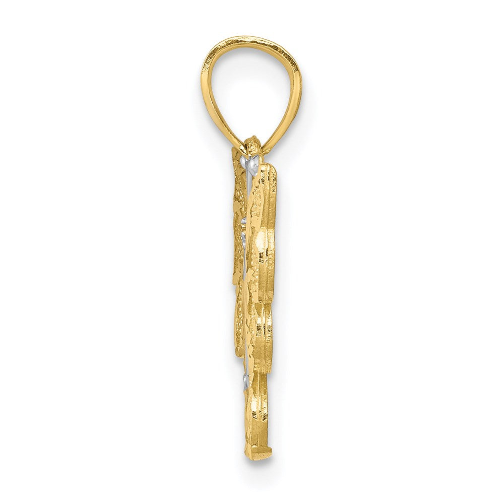 Million Charms 10K Yellow Gold Themed, Rhodium-plated Butterfly Pendant