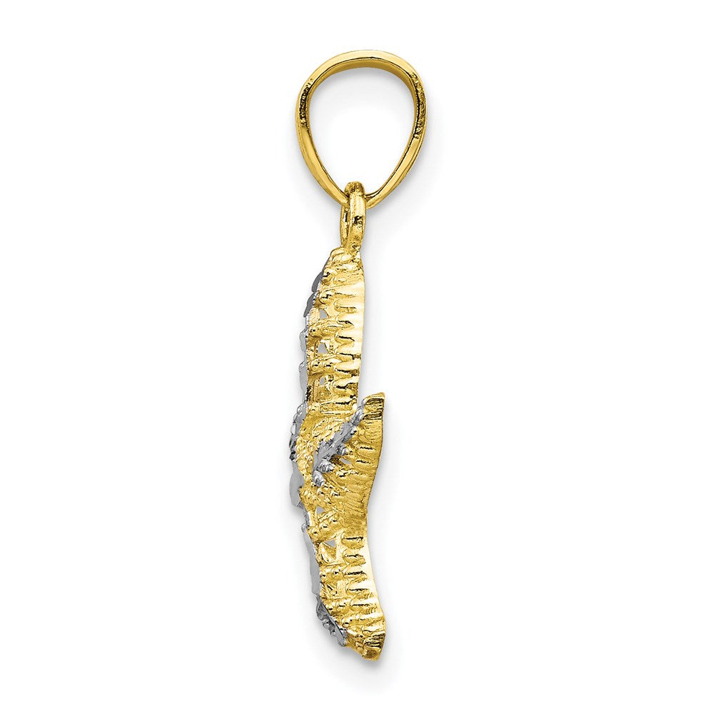Million Charms 10K Yellow Gold Themed, Rhodium-plated Nautical Starfish Charm