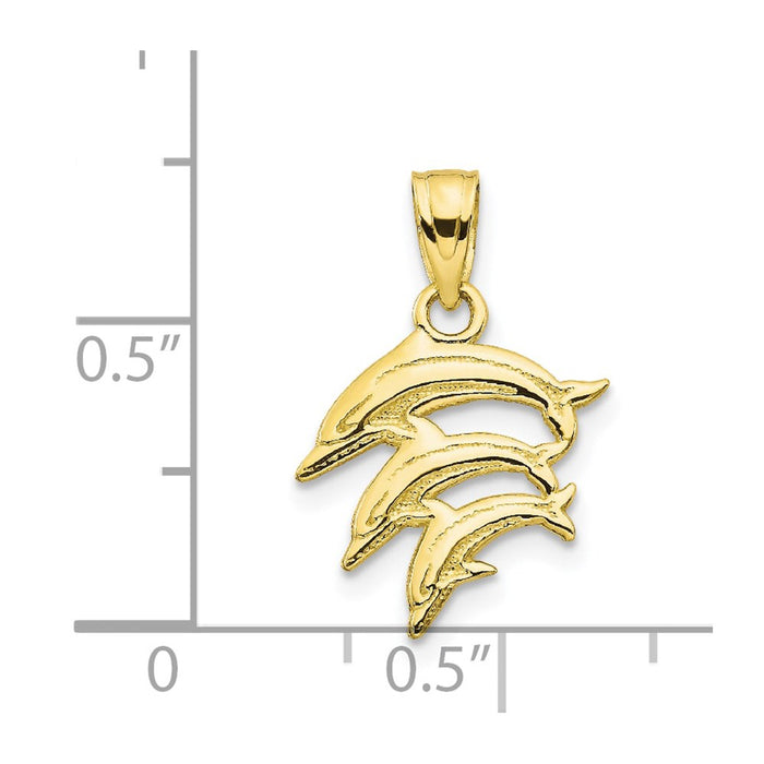 Million Charms 10K Yellow Gold Themed Dolphin Charm