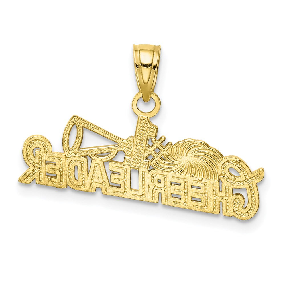 Million Charms 10K Yellow Gold Themed, Rhodium-plated #1 Cheerleader Charm