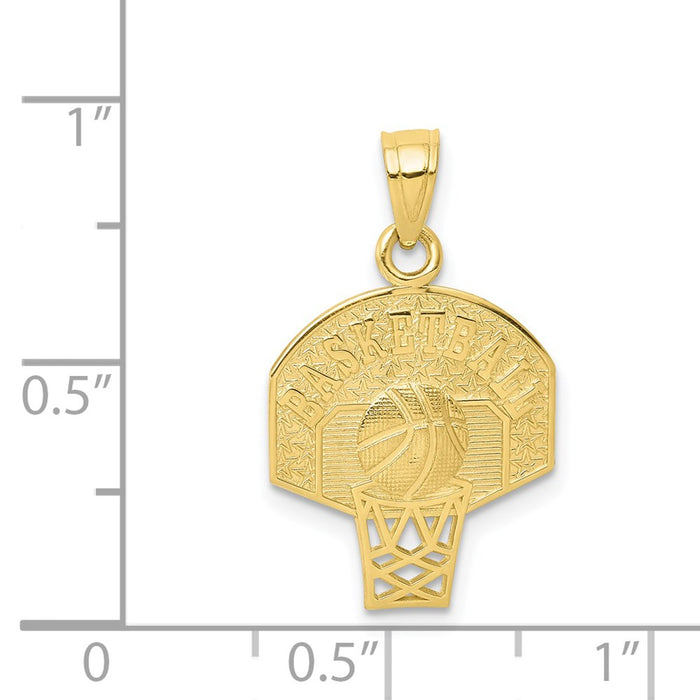 Million Charms 10K Yellow Gold Themed Sports Basketball Charm