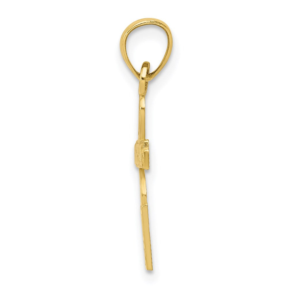 Million Charms 10K Yellow Gold Themed I Love Basketball Sports Charm