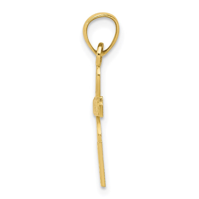 Million Charms 10K Yellow Gold Themed I Love Basketball Sports Charm