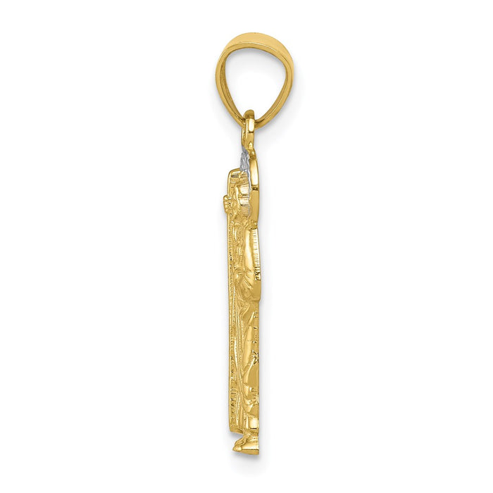 Million Charms 10K Yellow Gold Themed, Rhodium-plated Religious Saint Jude Charm