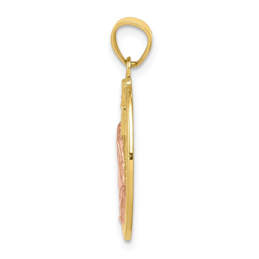 Million Charms 10K Two-Tone Themed Relgious Praying Hands Pendant
