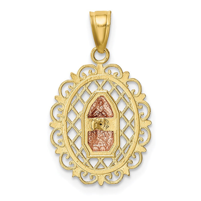 Million Charms 10K Two-Tone Relgious Our Lady Of Guadalupe Pendant