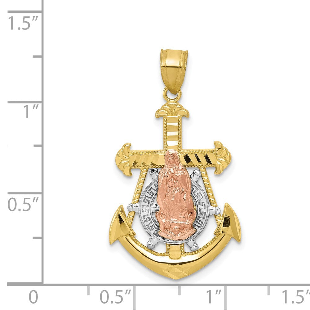Million Charms 10K Two-Tone Mariner Blessed Mother Pendant