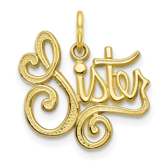 Million Charms 10K Yellow Gold Themed Sister Charm