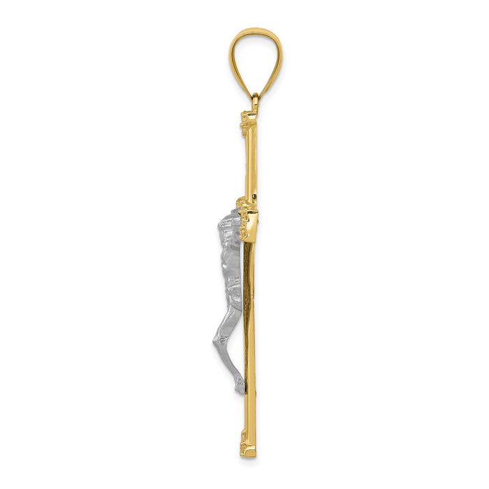 Million Charms 10K Yellow Gold Themed & Rhodium-plated (Cubic Zirconia) CZ Relgious Crucifix Pendant