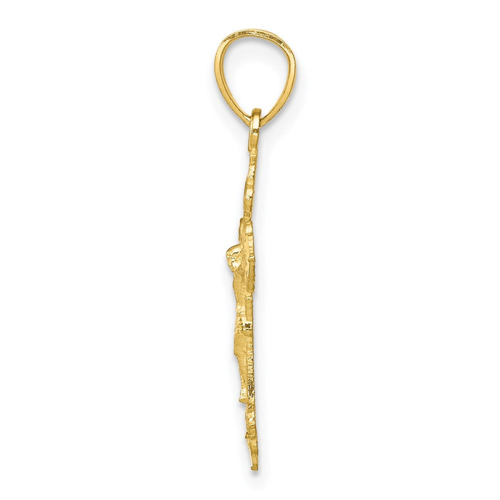 Million Charms 10K Yellow Gold Themed Relgious Crucifix Pendant