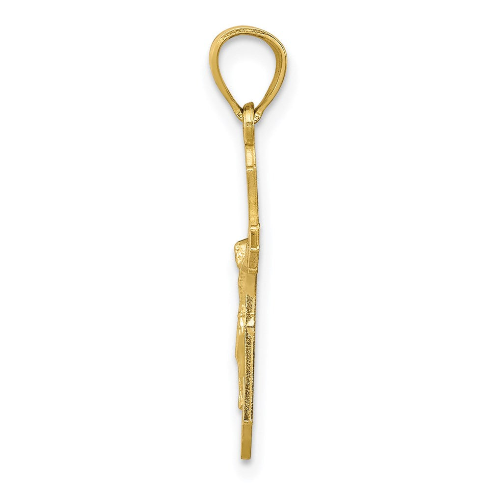 Million Charms 10K Yellow Gold Themed Relgious Crucifix Pendant