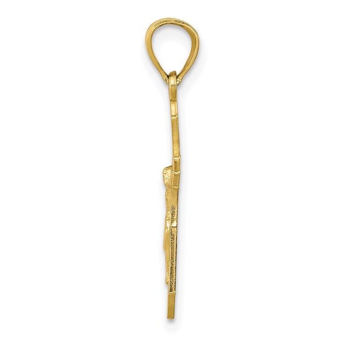 Million Charms 10K Yellow Gold Themed Relgious Crucifix Pendant