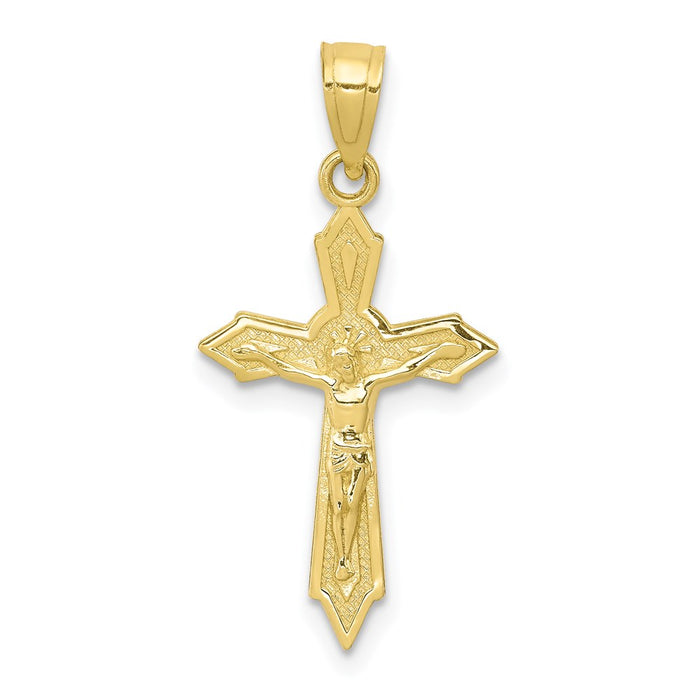 Million Charms 10K Yellow Gold Themed Relgious Crucifix Pendant