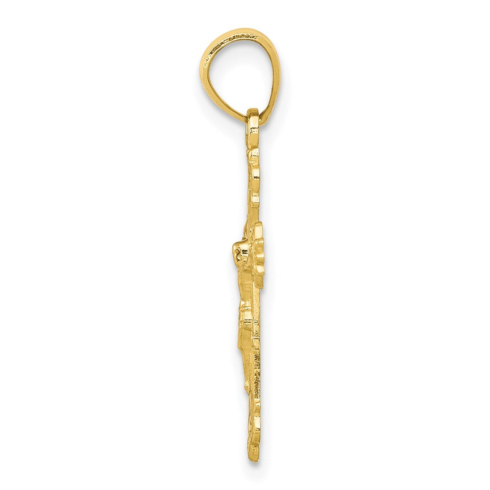 Million Charms 10K Yellow Gold Themed Relgious Crucifix Pendant