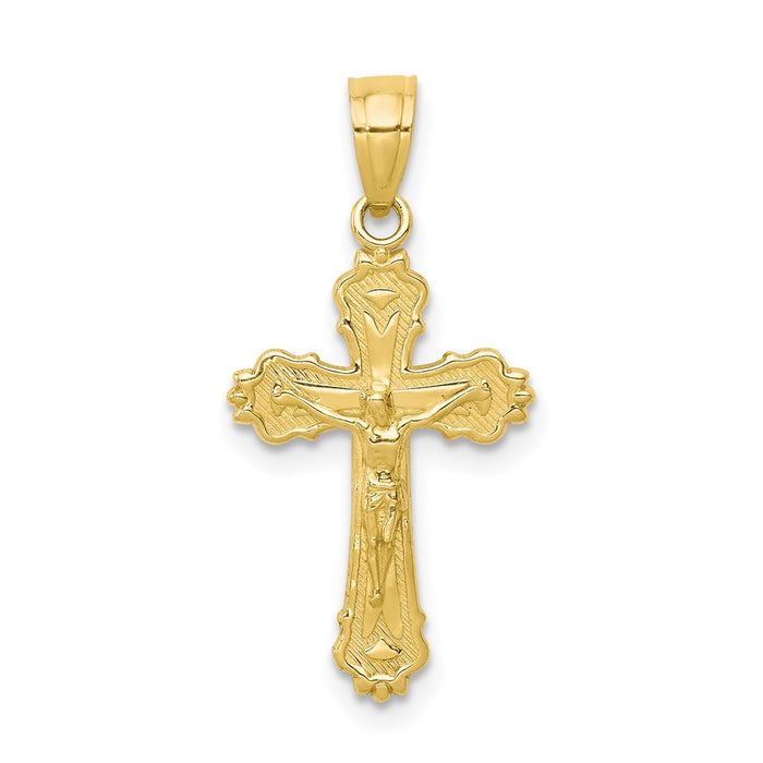 Million Charms 10K Yellow Gold Themed Relgious Crucifix Pendant