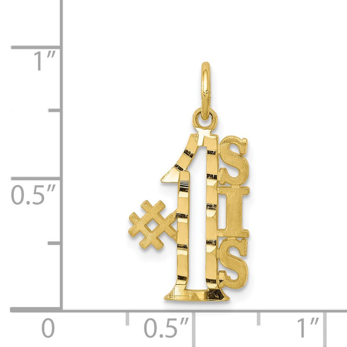 Million Charms 10K Yellow Gold Themed #1 Sis Charm