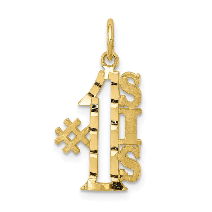 Million Charms 10K Yellow Gold Themed #1 Sis Charm