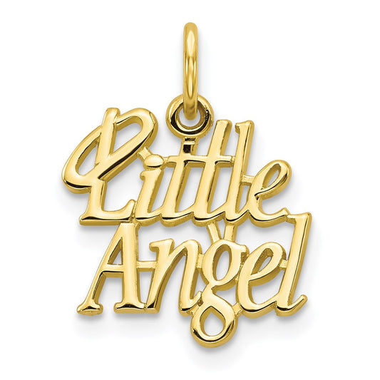 Million Charms 10K Yellow Gold Themed Little Angel With Halo Charm