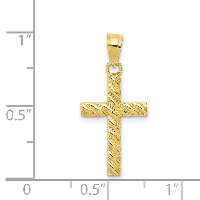 Million Charms 10K Yellow Gold Themed Relgious Cross Pendant