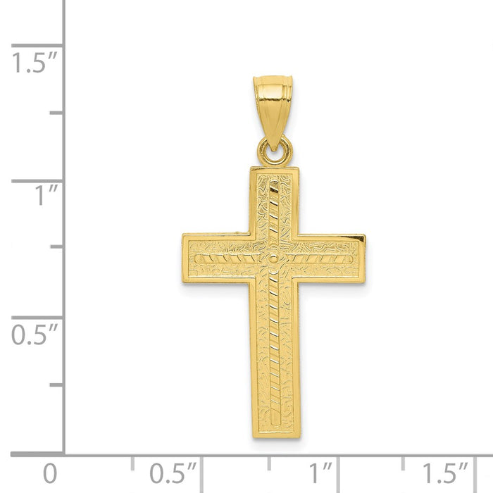 Million Charms 10K Yellow Gold Themed Relgious Cross Pendant