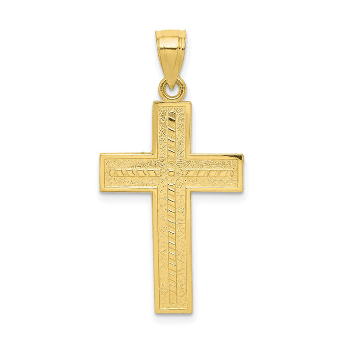 Million Charms 10K Yellow Gold Themed Relgious Cross Pendant