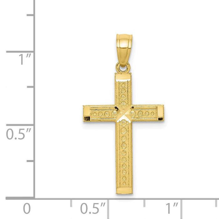 Million Charms 10K Yellow Gold Themed Relgious Cross Pendant