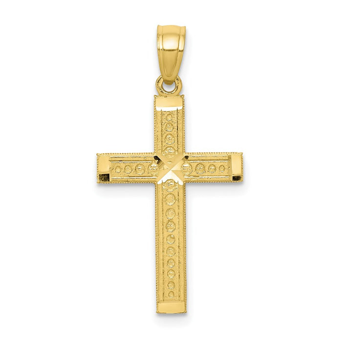 Million Charms 10K Yellow Gold Themed Relgious Cross Pendant