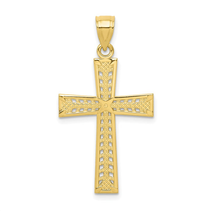 Million Charms 10K Yellow Gold Themed Relgious Cross Pendant