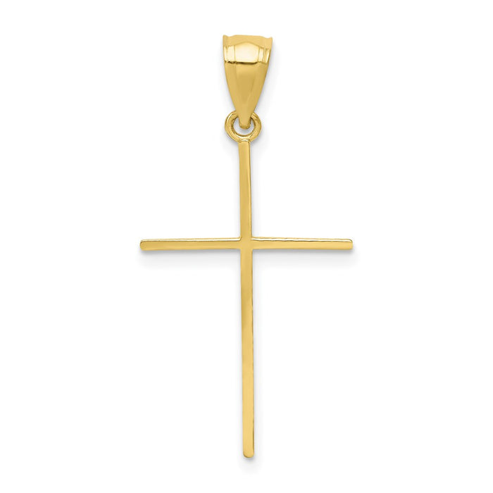 Million Charms 10K Yellow Gold Themed Relgious Cross Pendant