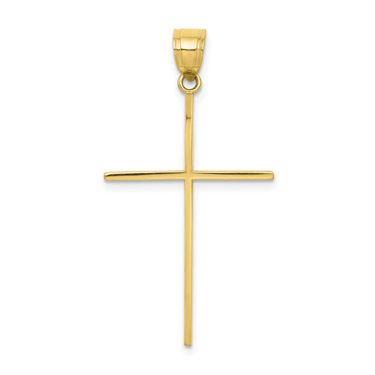 Million Charms 10K Yellow Gold Themed Relgious Cross Pendant