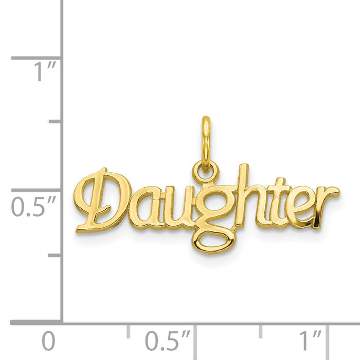 Million Charms 10K Yellow Gold Themed Daughter Charm
