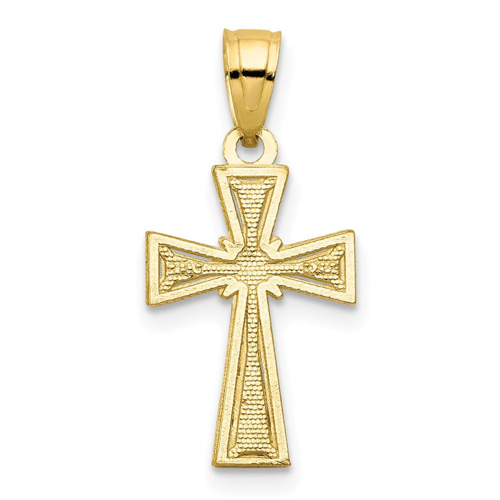 Million Charms 10K Yellow Gold Themed Relgious Cross Pendant