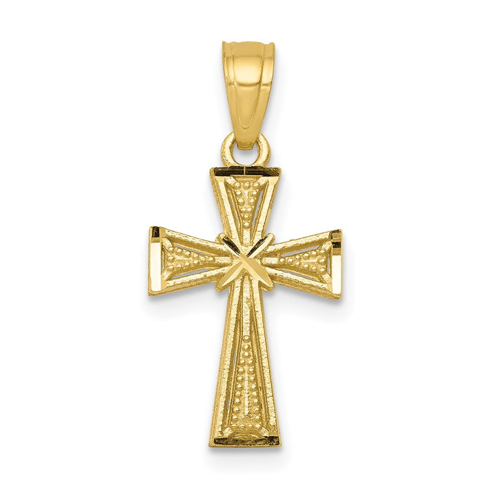 Million Charms 10K Yellow Gold Themed Relgious Cross Pendant