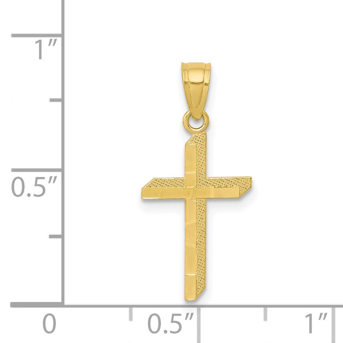 Million Charms 10K Yellow Gold Themed Relgious Cross Pendant