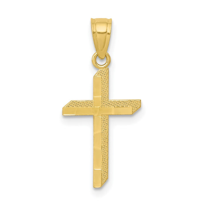 Million Charms 10K Yellow Gold Themed Relgious Cross Pendant